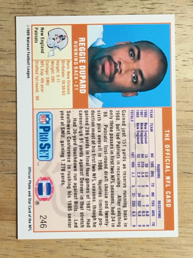 1989 Pro Set #246 Reggie Dupard