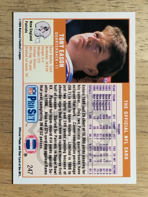1989 Pro Set #247 Tony Eason