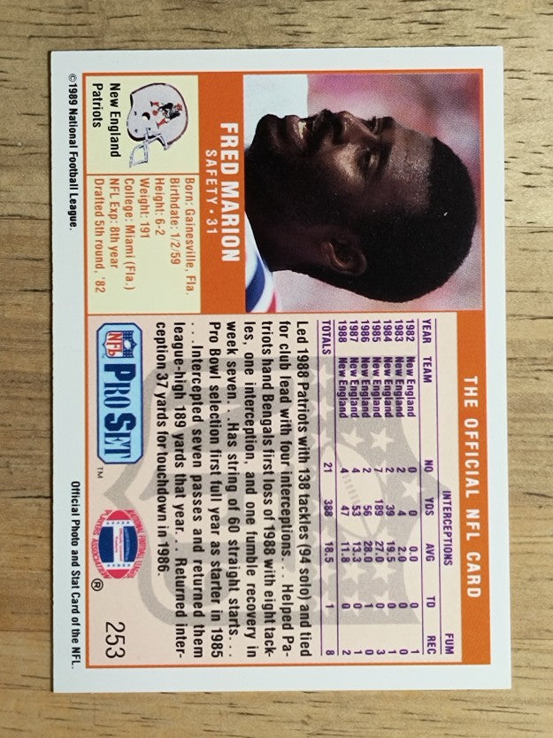 1989 Pro Set #253 Fred Marion