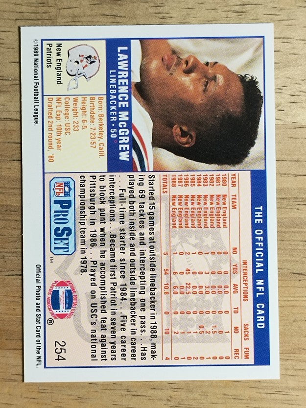 1989 Pro Set #254 Larry McGrew RC