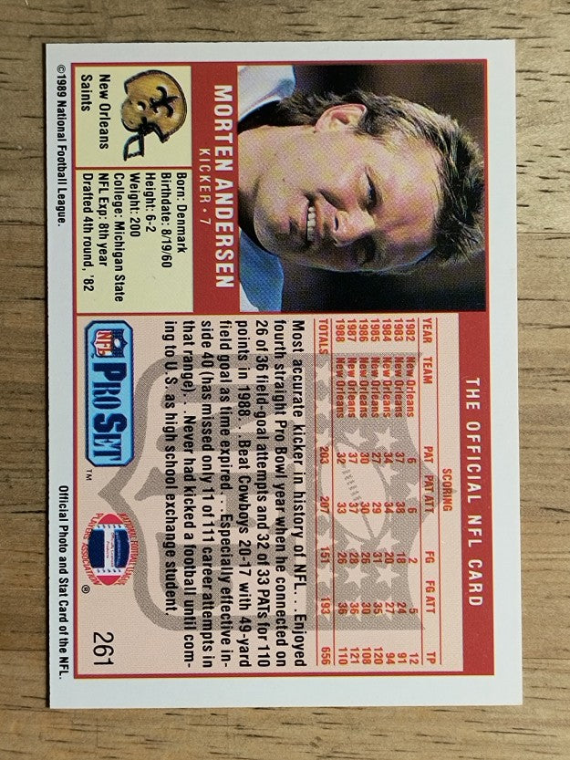 1989 Pro Set #261 Morten Andersen