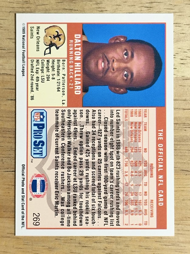 1989 Pro Set #269 Dalton Hilliard