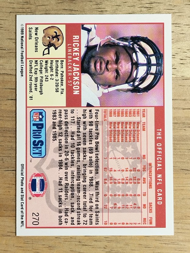 1989 Pro Set #270 Rickey Jackson