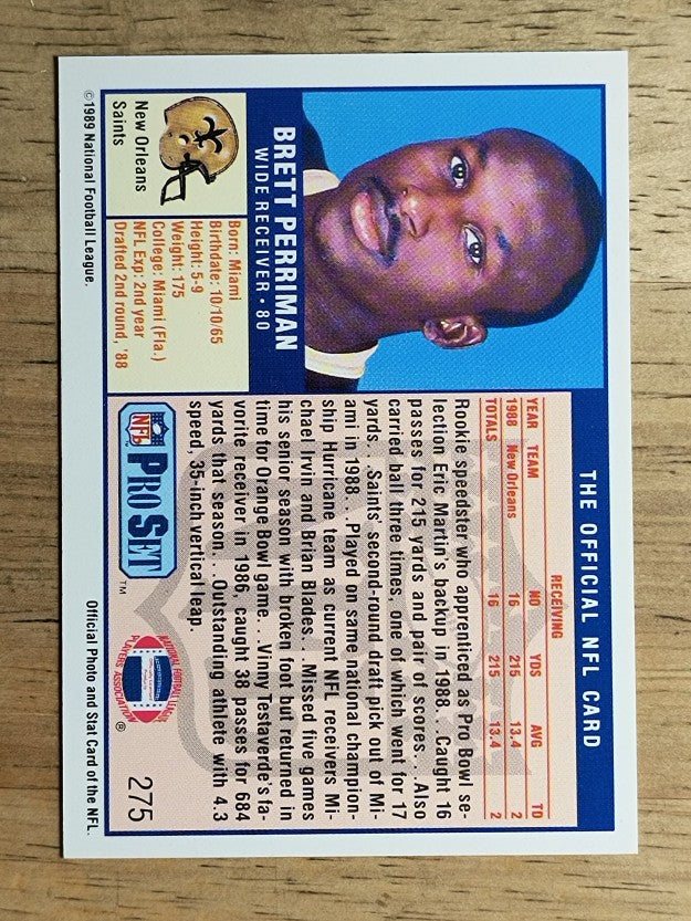 1989 Pro Set #275 Brett Perriman RC