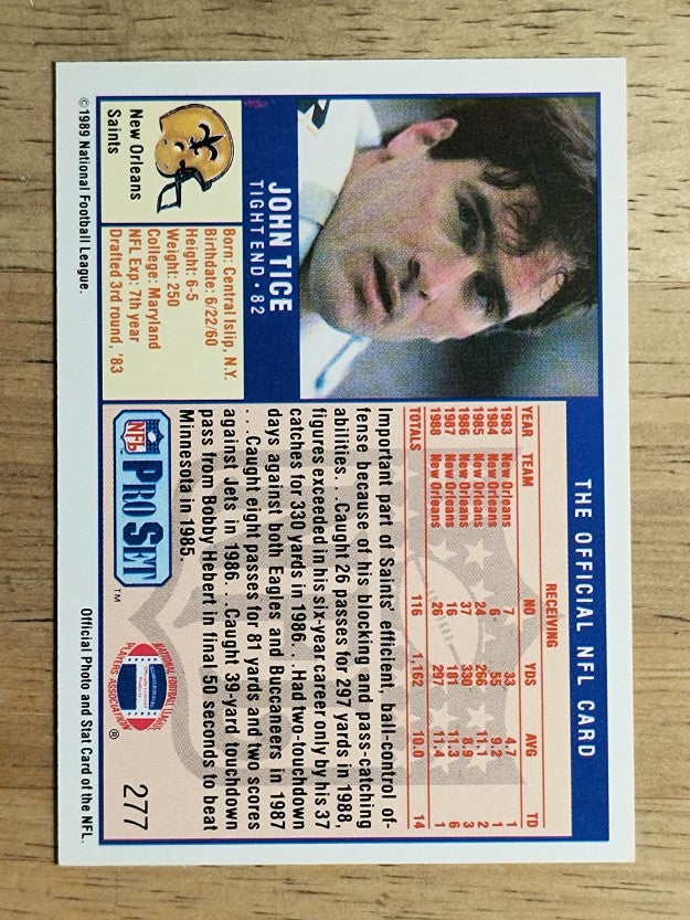 1989 Pro Set #277 John Tice