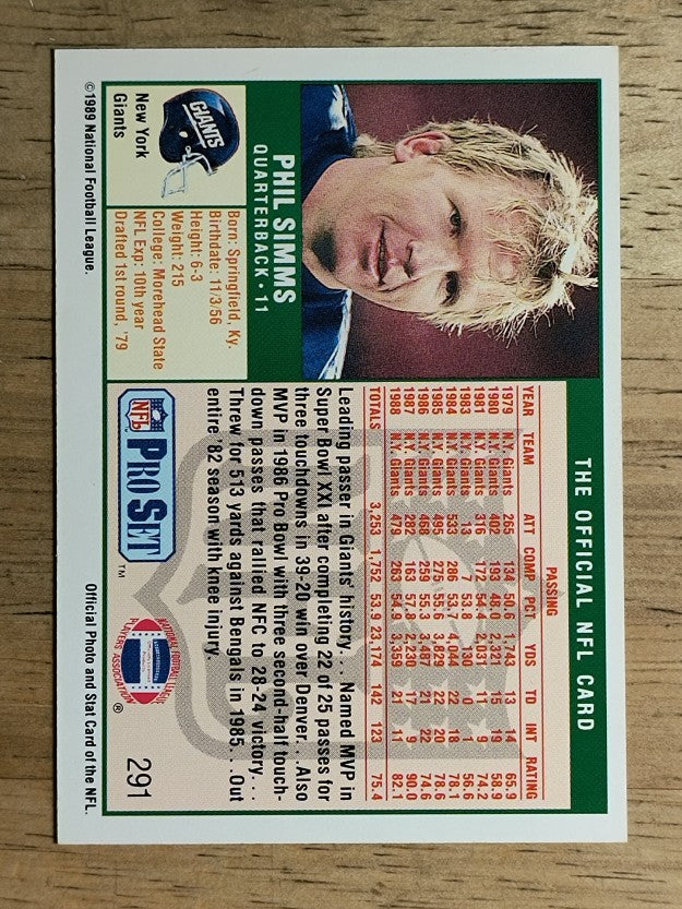 1989 Pro Set #291 Phil Simms