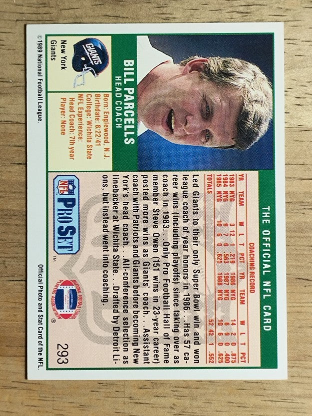 1989 Pro Set #293 Bill Parcells CO RC