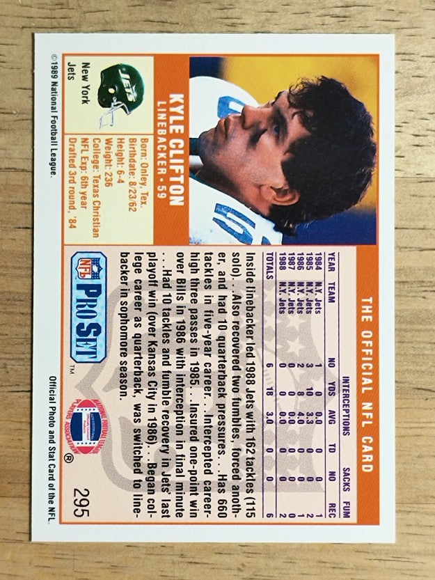 1989 Pro Set #295 Kyle Clifton RC