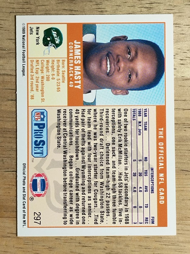 1989 Pro Set #297 James Hasty RC
