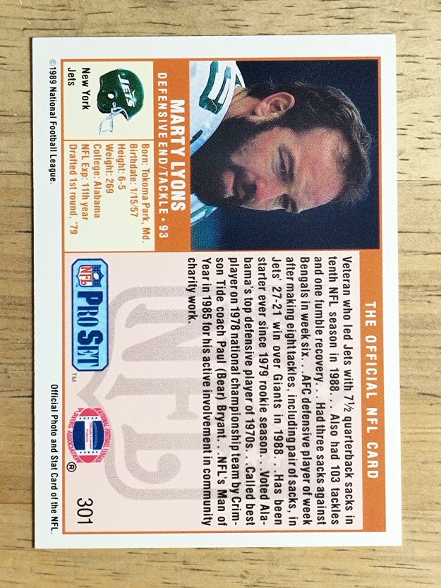 1989 Pro Set #301 Marty Lyons