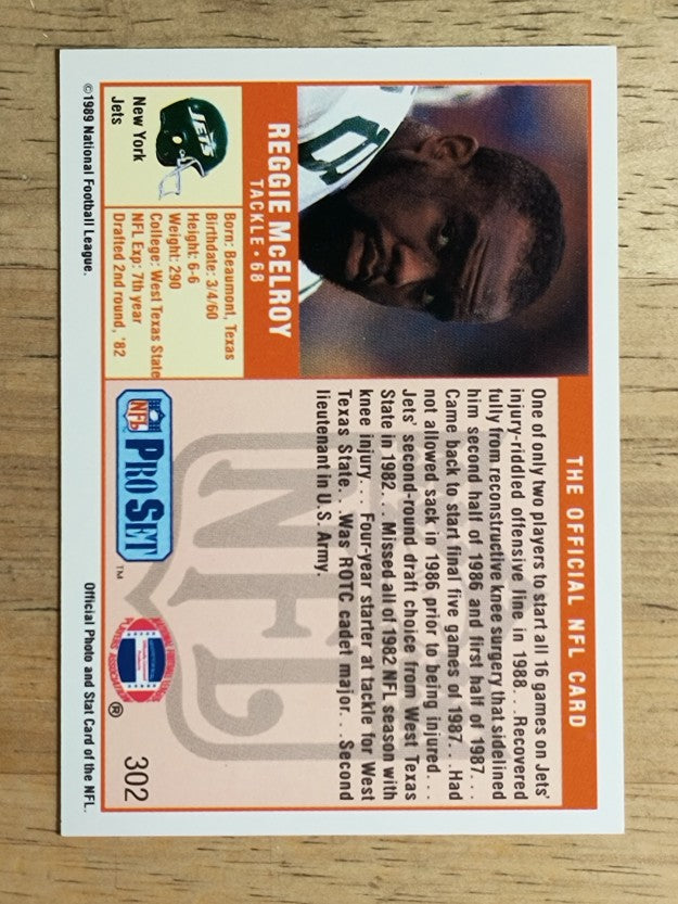 1989 Pro Set #302 Reggie McElroy RC