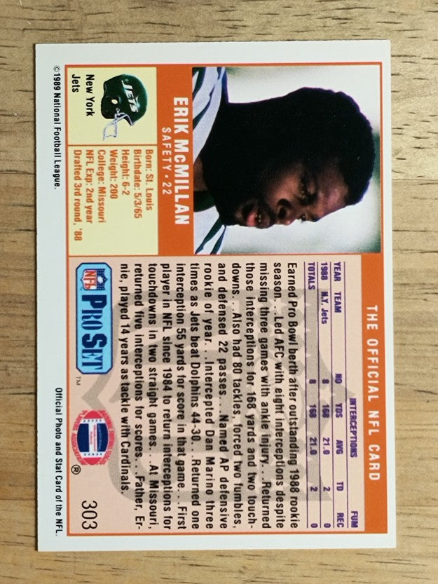 1989 Pro Set #303 Erik McMillan RC