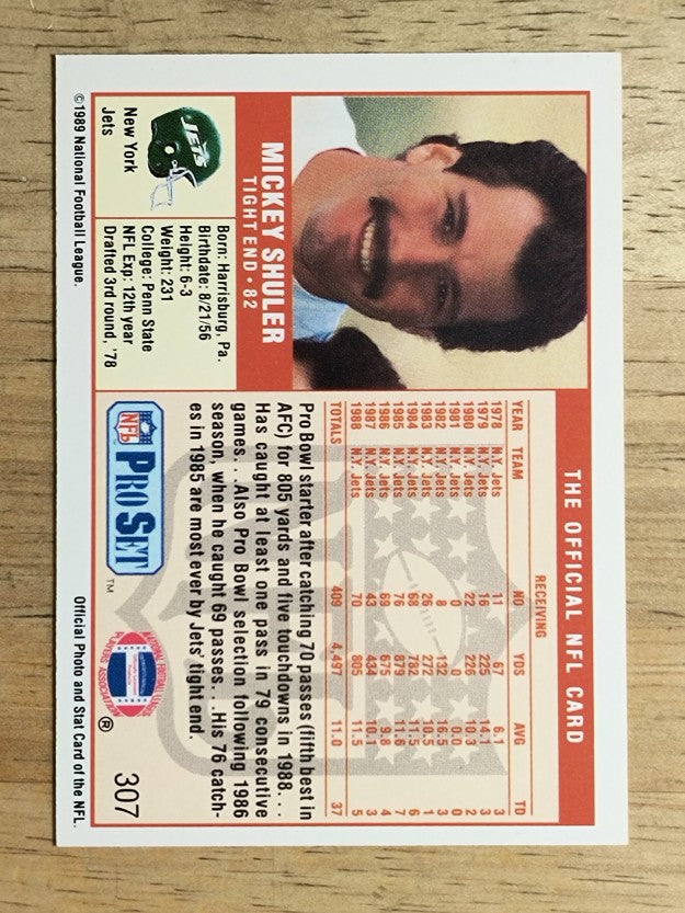1989 Pro Set #307 Mickey Shuler