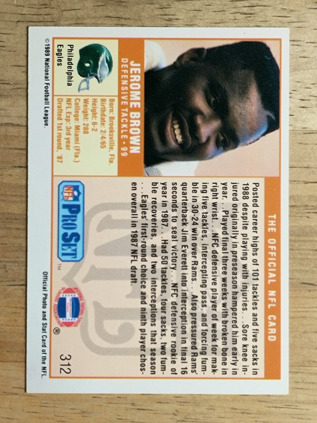 1989 Pro Set #312 Jerome Brown