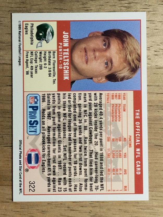 1989 Pro Set #322 John Teltschik