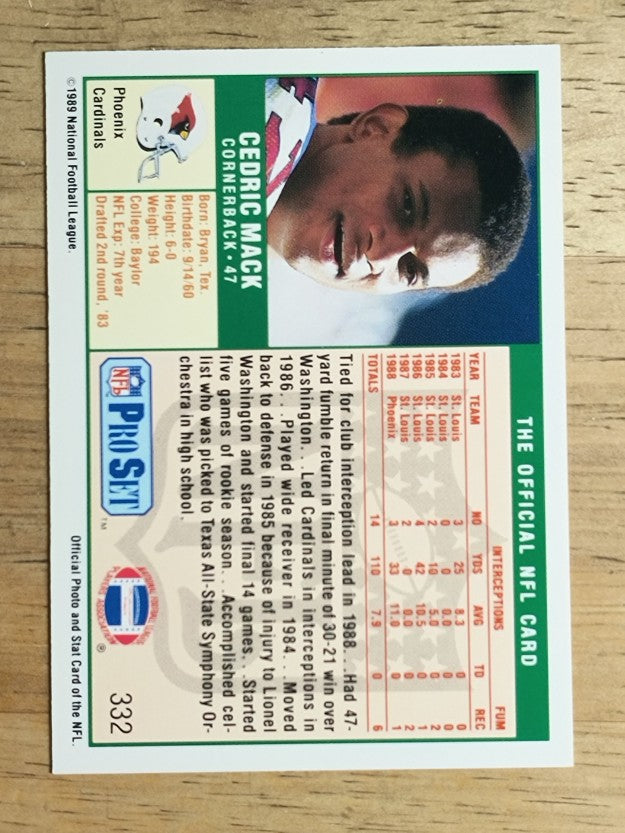 1989 Pro Set #332 Cedric Mack