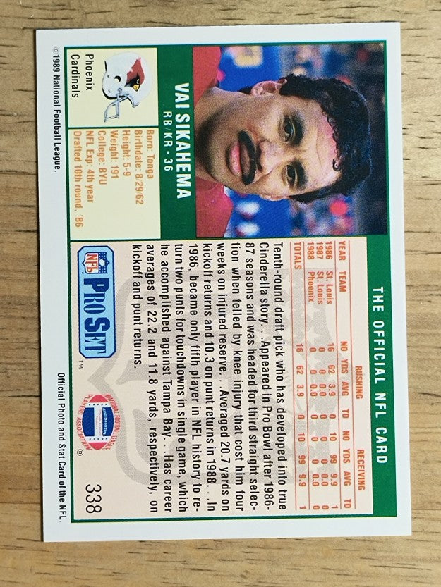 1989 Pro Set #338 Vai Sikahema