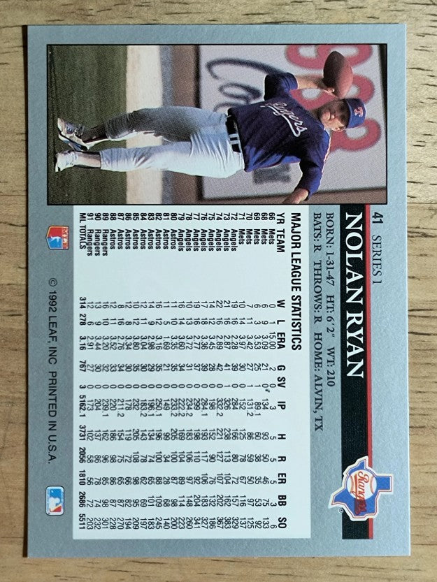1992 Leaf #41 Nolan Ryan