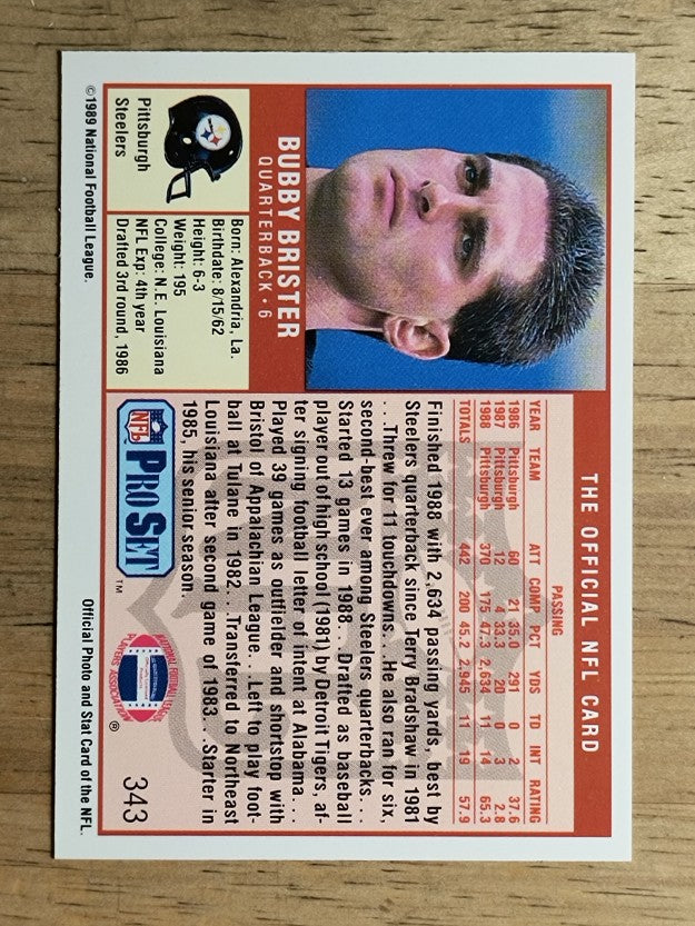 1989 Pro Set #343 Bubby Brister RC