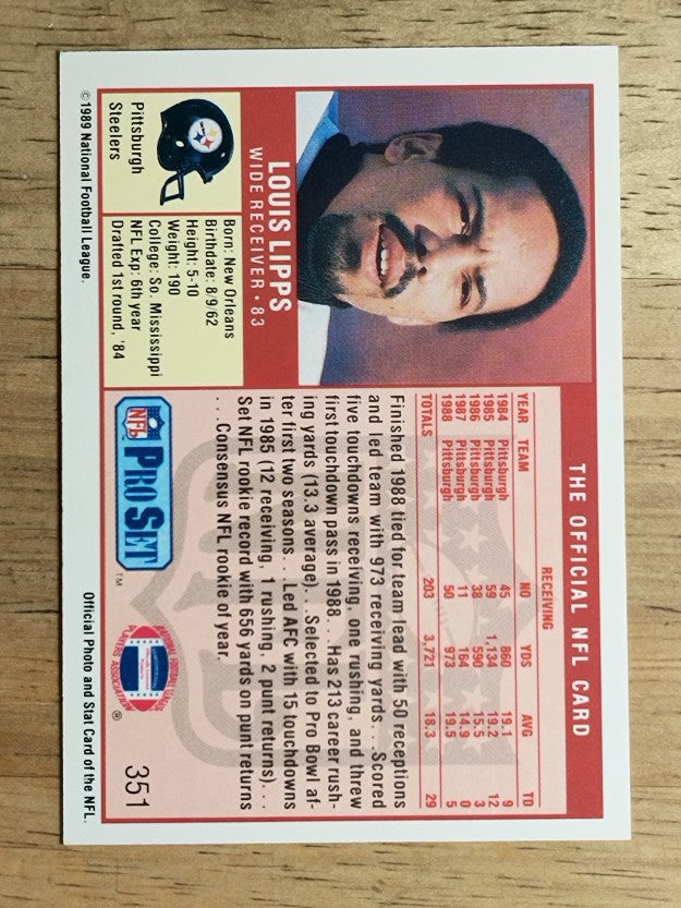 1989 Pro Set #351 Louis Lipps