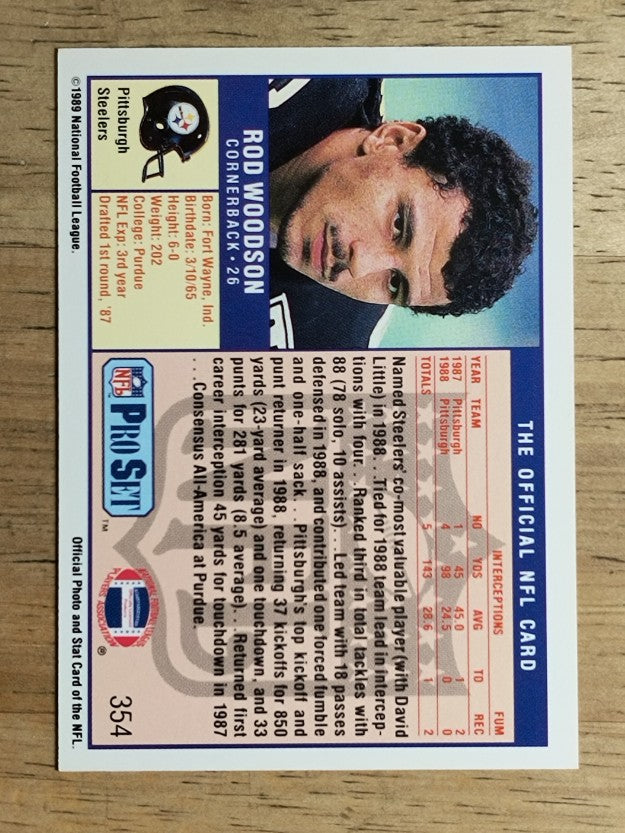 1989 Pro Set #354 Rod Woodson RC