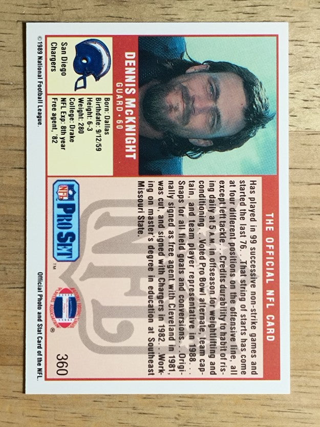 1989 Pro Set #360 Dennis McKnight
