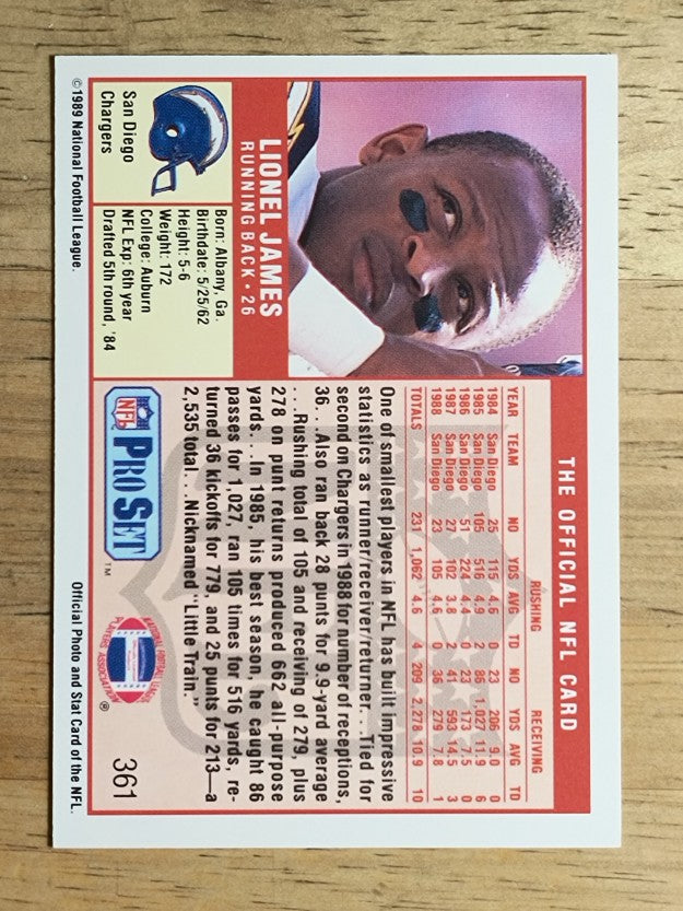 1989 Pro Set #361 Lionel James
