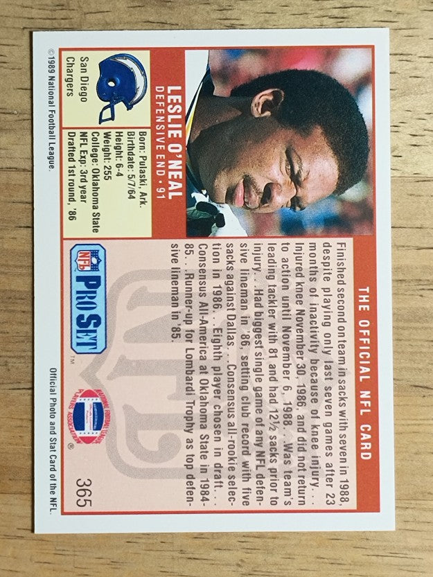1989 Pro Set #365 Leslie O'Neal