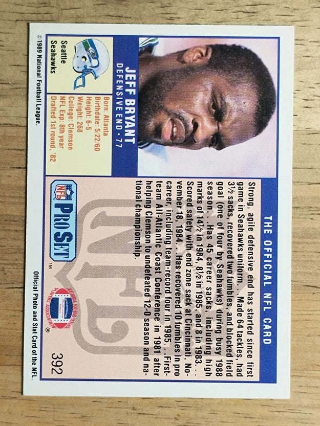 1989 Pro Set #392 Jeff Bryant