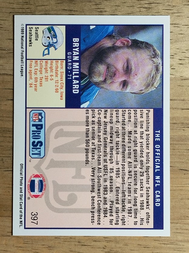 1989 Pro Set #397 Bryan Millard RC