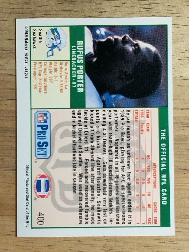 1989 Pro Set #400 Rufus Porter RC
