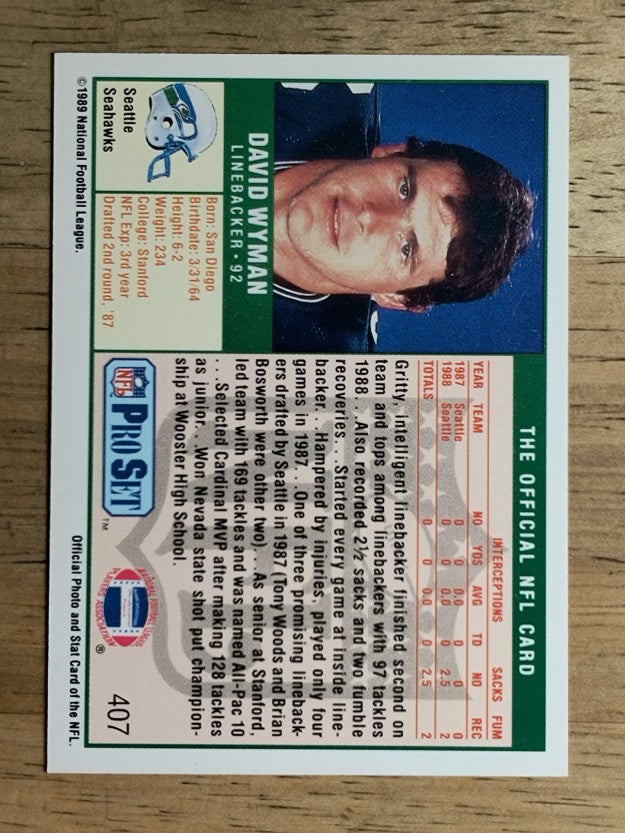 1989 Pro Set #407 David Wyman RC