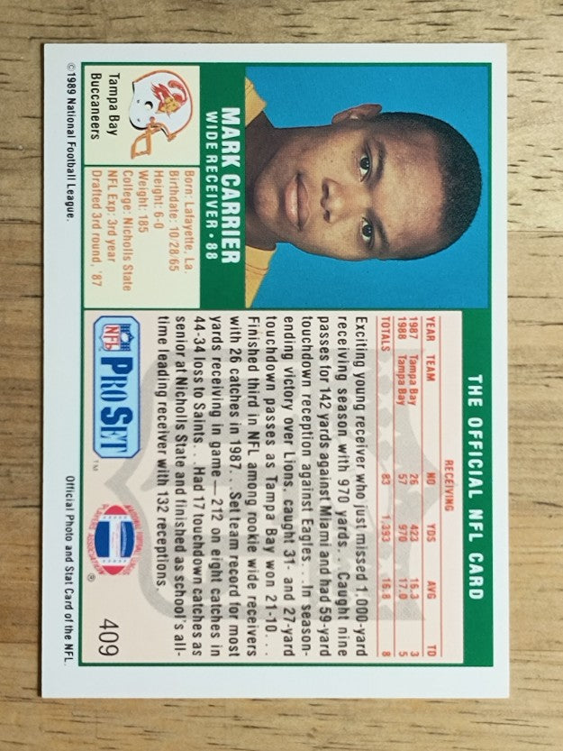 1989 Pro Set #409 Mark Carrier RC