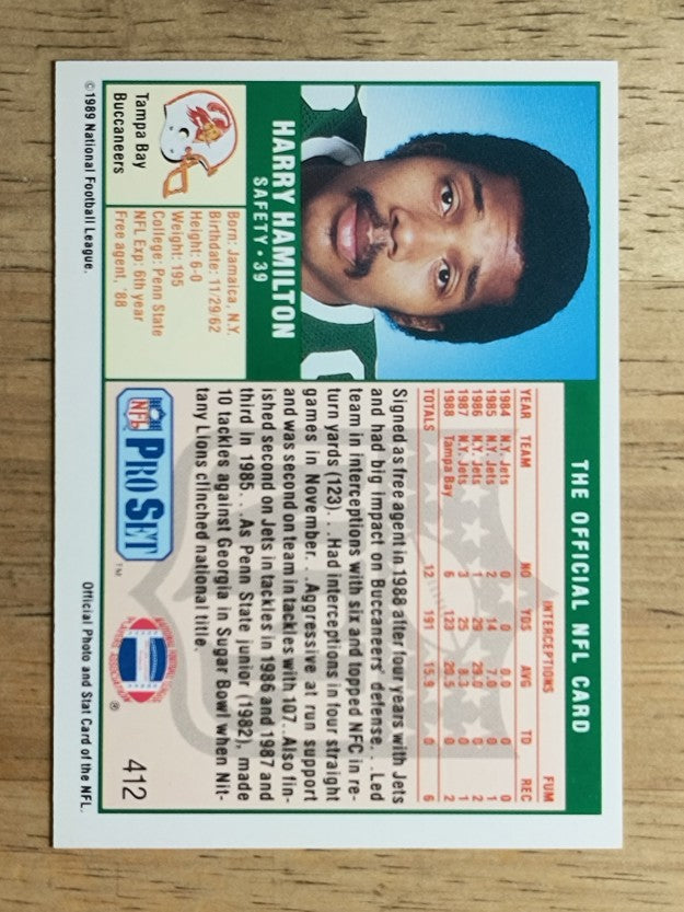 1989 Pro Set #412 Harry Hamilton