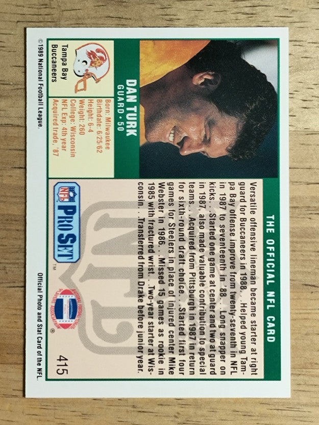 1989 Pro Set #415 Dan Turk