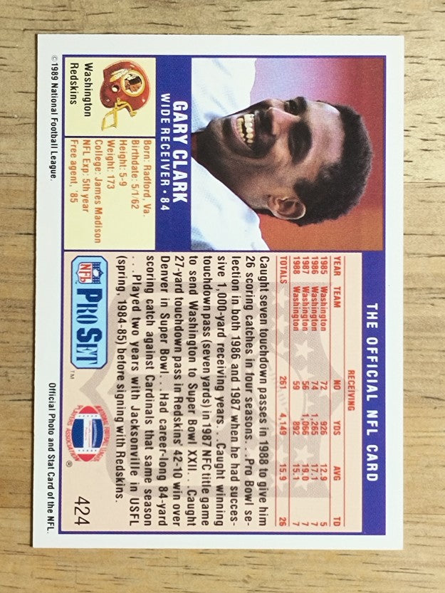 1989 Pro Set #424 Gary Clark