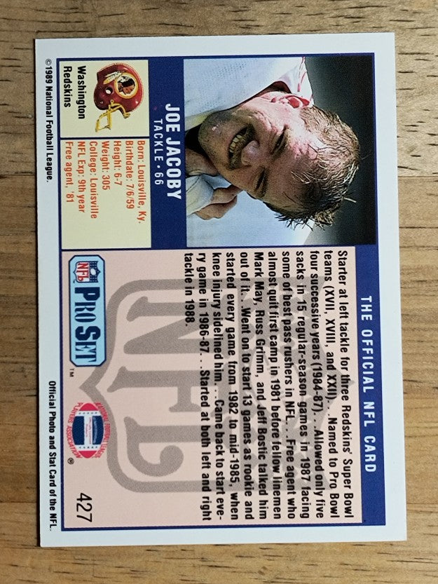 1989 Pro Set #427 Joe Jacoby