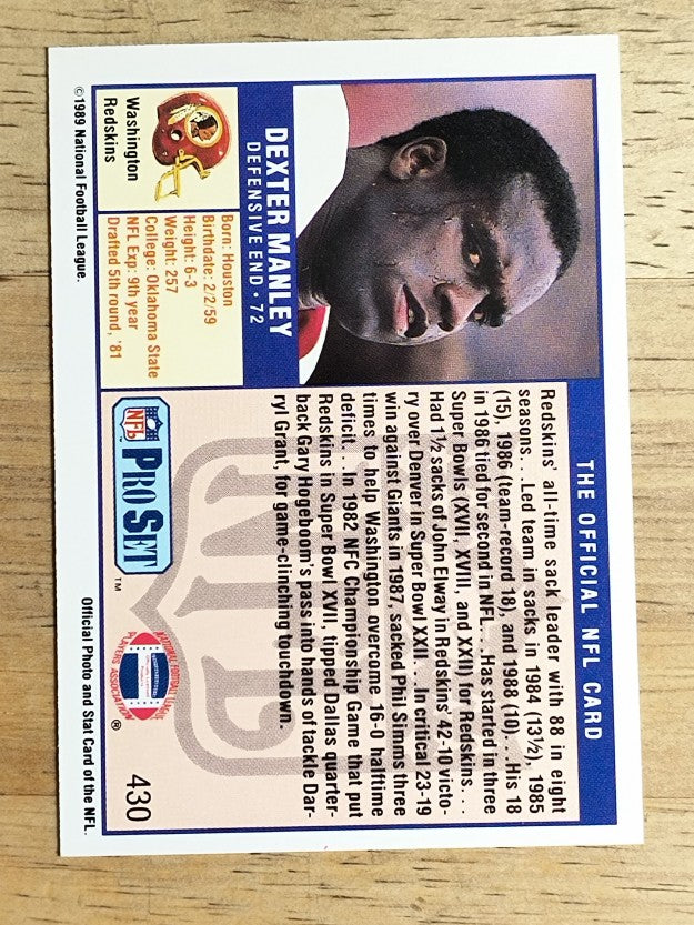 1989 Pro Set #430 Dexter Manley