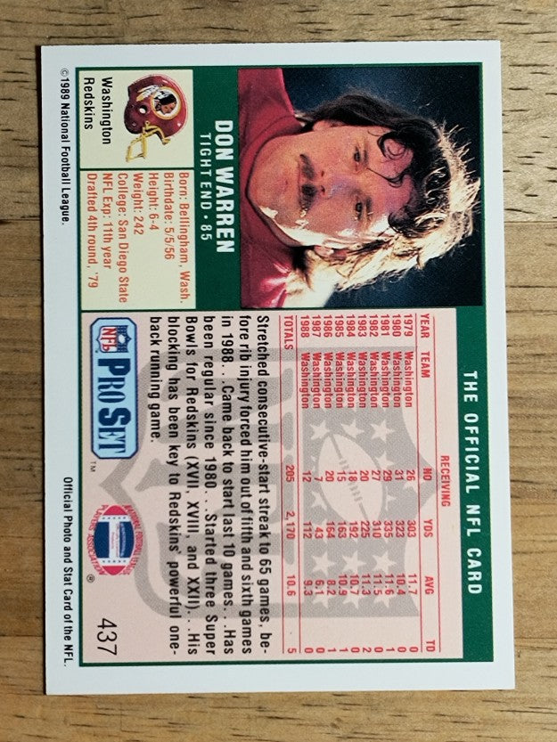 1989 Pro Set #437 Don Warren