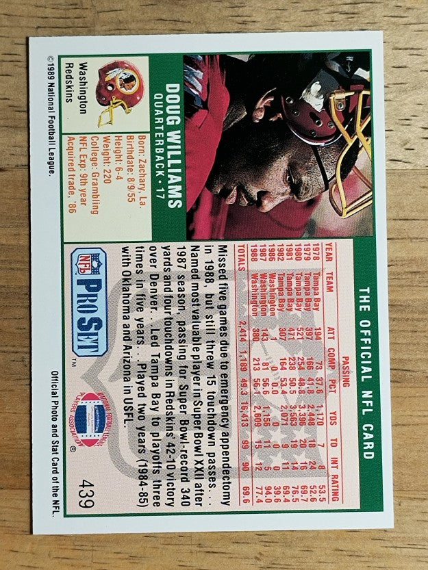 1989 Pro Set #439 Doug Williams