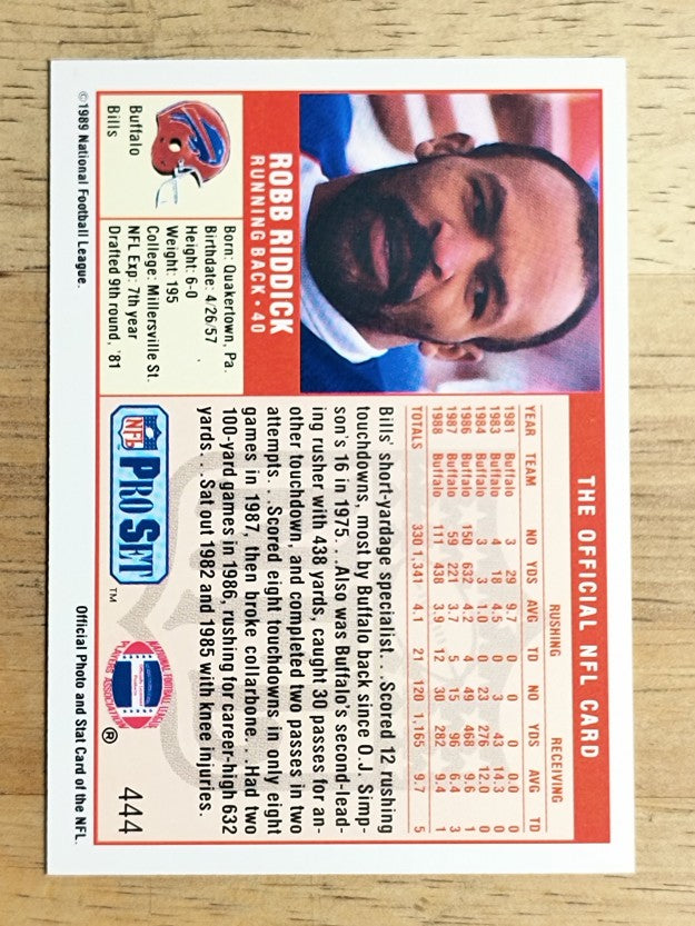 1989 Pro Set #444 Robb Riddick