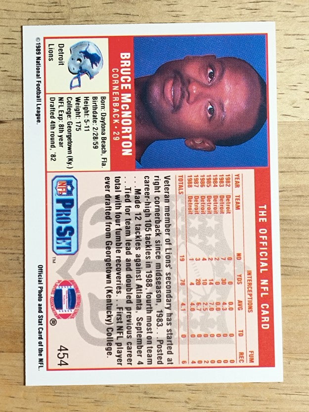 1989 Pro Set #454 Bruce McNorton