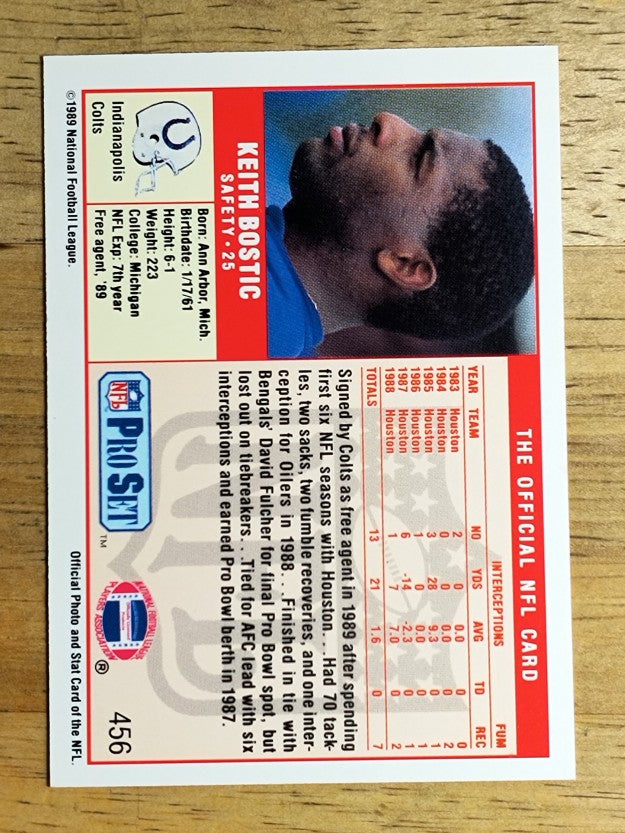 1989 Pro Set #456 Keith Bostic