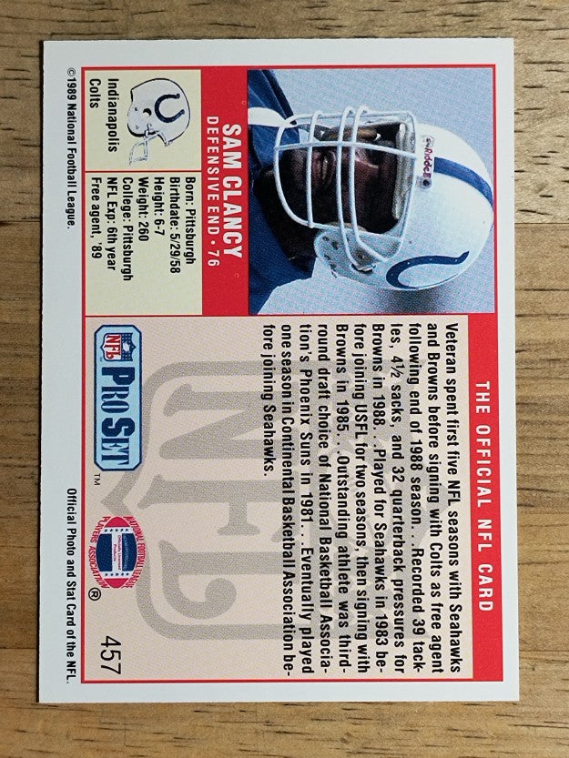 1989 Pro Set #457 Sam Clancy RC
