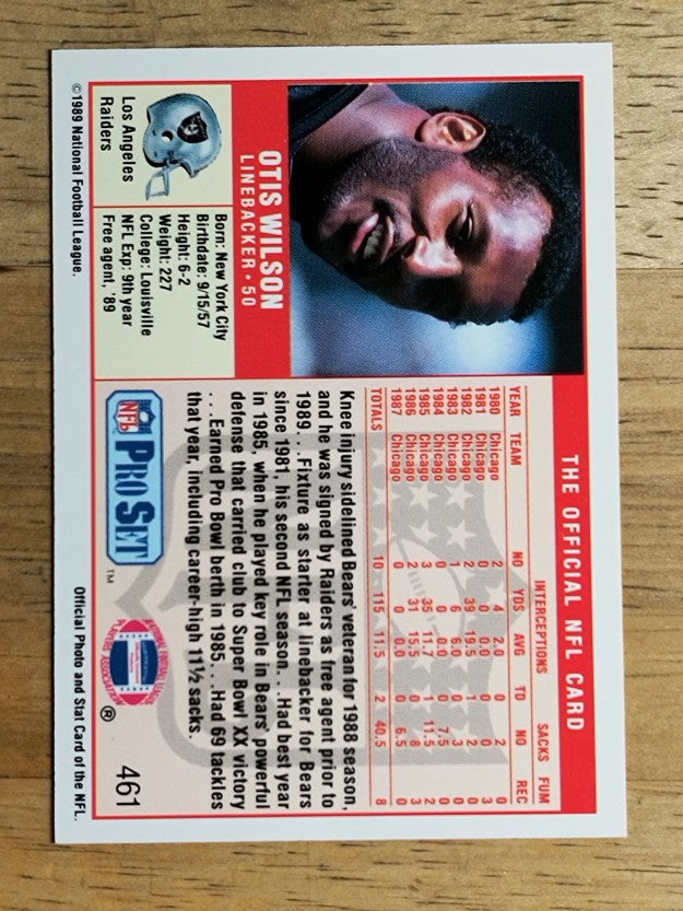 1989 Pro Set #461 Otis Wilson