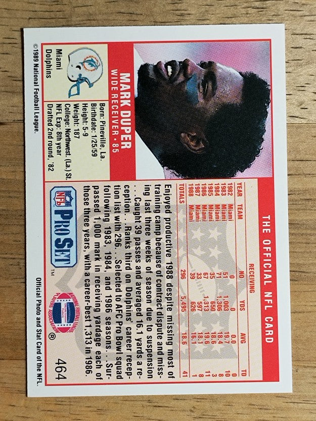 1989 Pro Set #464 Mark Duper