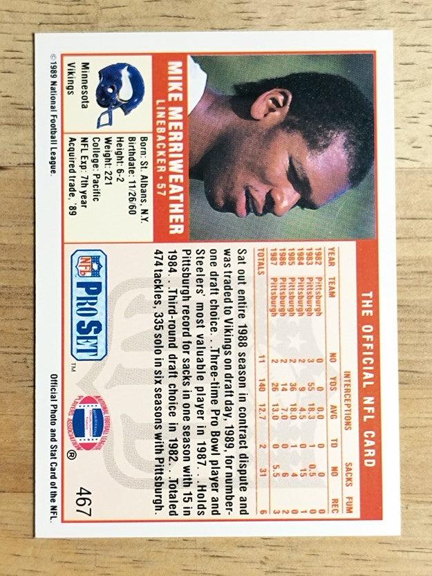 1989 Pro Set #467 Mike Merriweather