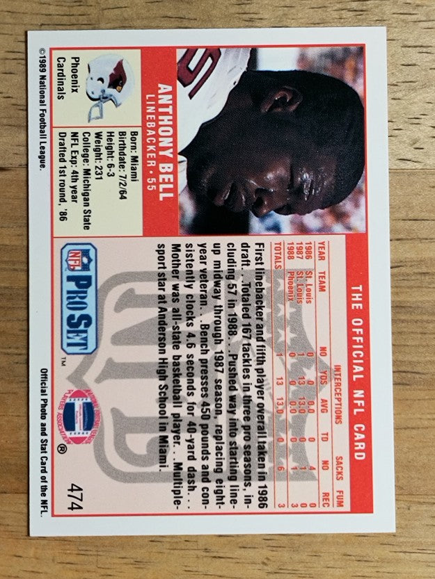 1989 Pro Set #474 Anthony Bell RC