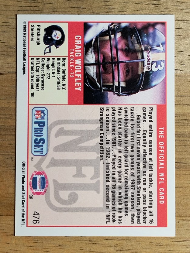 1989 Pro Set #476 Craig Wolfley