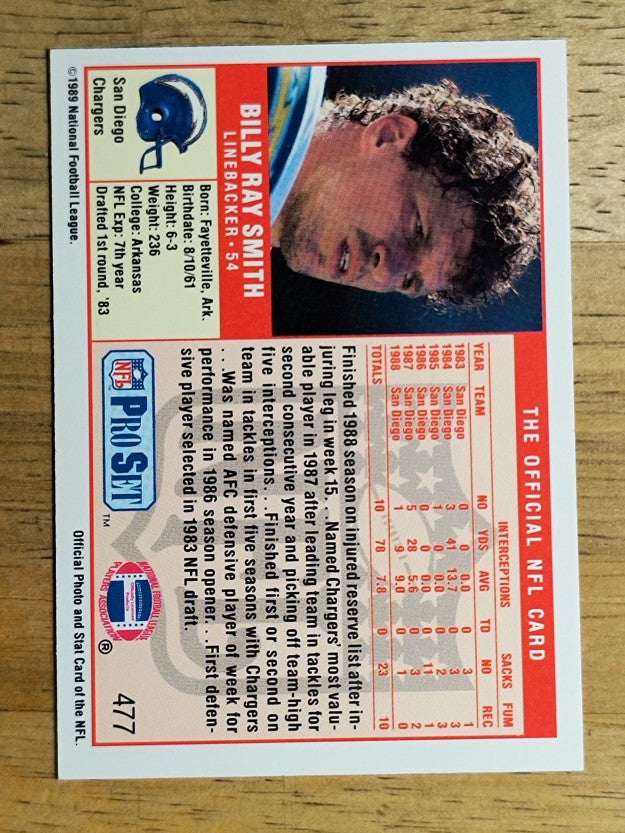 1989 Pro Set #477 Billy Ray Smith